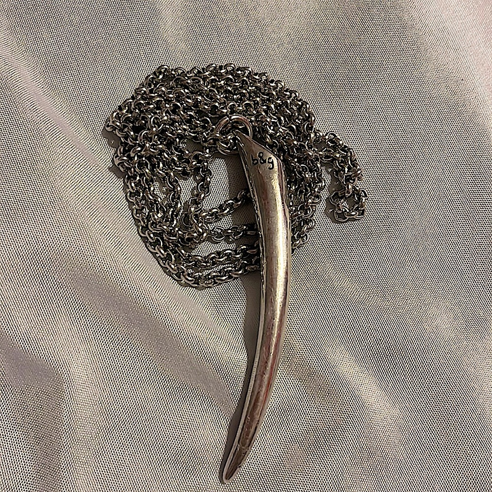 b&g silver tusk necklace